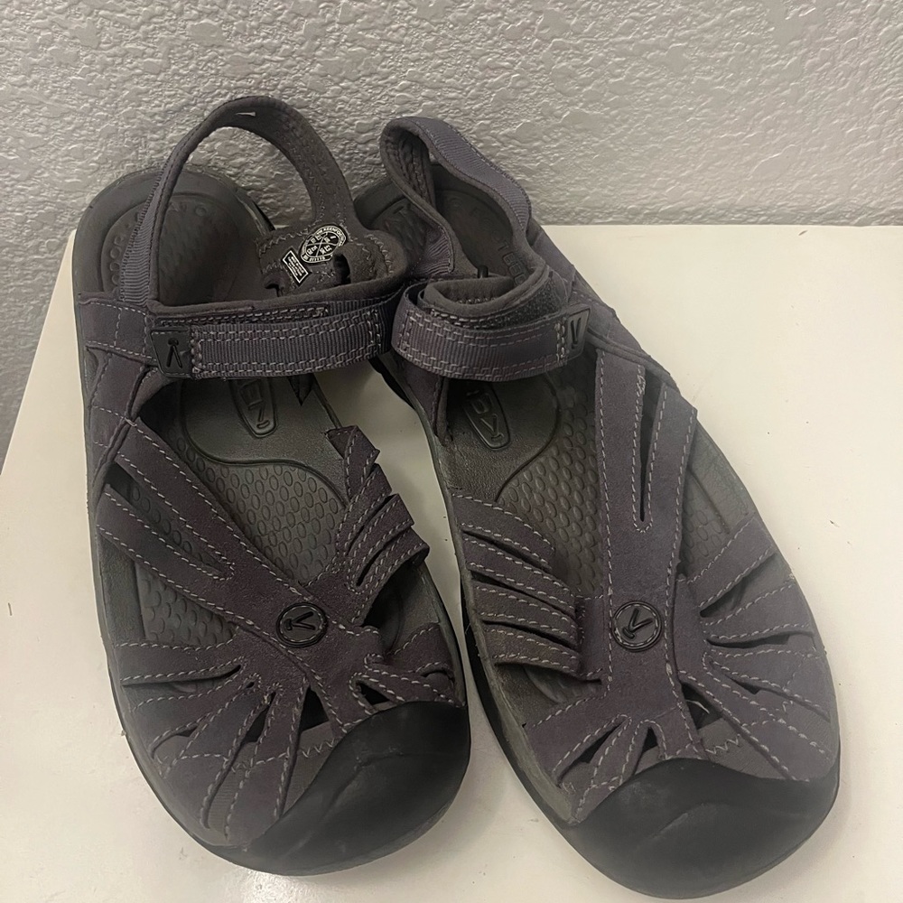 Keen grey leather hiking sandals W size 8